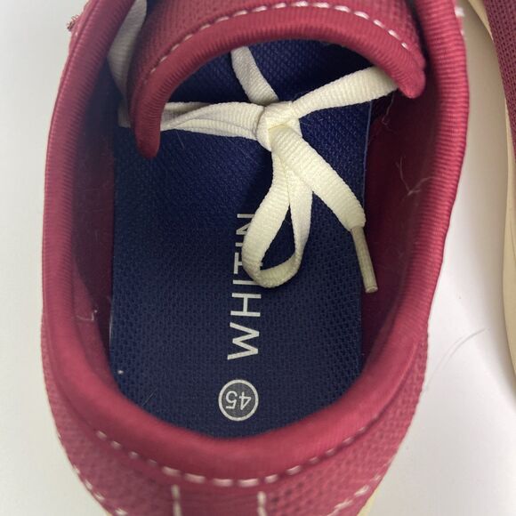 WHITIN Minimalist Red Canvas Sneakers with White Soles and Laces Sz 11 EU 45 - Picture 6 of 8